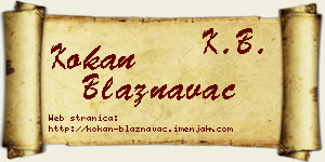 Kokan Blaznavac vizit kartica